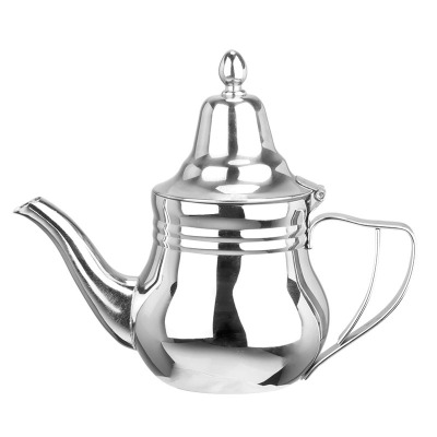Stainless Steel Heart-Shaped Handle, Three-Ring Hardened High-Strength Kettle Body, High-Gloss Mirror Moroccan Style Teapot