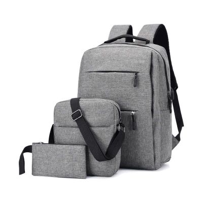 Cross-Border Large Capacity USB Charging Student Laptop Backpack Men's Three-Piece Business Backpack