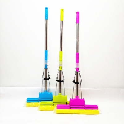 Large 38cm Roller Water Sucking Mop Stainless Steel Telescopic PVA Mop Large Absorbent Sponge Mop