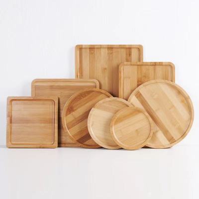 Bamboo Tray Restaurant Home Hotel Bamboo Tea Tray round Long Pizza Sushi Plate Square Toasted Bread Dessert Plate
