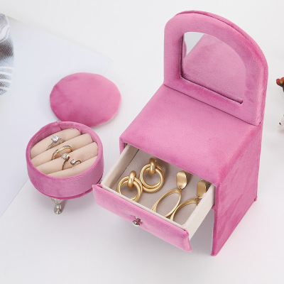 Spot Mini Jewelry Storage Box Earrings Ear Studs Necklace Large Capacity European Portable Furniture Shape Storage Box
