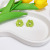 Silver Needle Summer Fresh Green Geometric Ear Studs Retro Simple Temperament Pearl Flower Bow Tie Paint Earrings