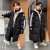 Children's Clothing Boys Winter Clothing Cotton-Padded Clothes 2022 New Medium and Big Children Korean Style Western Style Trendy Long down Cotton-Padded Clothes Fashionable Hair Generation
