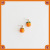 925 Silver Stud Earrings Female Glass Persimmon Earrings Spring and Summer Japanese Girl Orange Colored Glaze Ear Clip