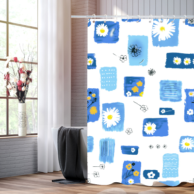 PVC Bag Polyester Spring Woven Shower Curtain