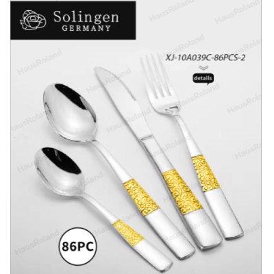 Gold-Plated 86-Piece Tableware Set Package Gift Box Premium Hotel Spoon Fork