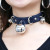 Eye-Catching Sexy PU Leather Collar Foreign Trade Popular Style Unique Bell Necklace and Neckband Clavicle Necklace