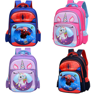 3D Spider-Man Primary School Student Burden Relief Spine Protection Children's Schoolbag New Cartoon Animation Western Style Boys and Girls Backpack