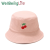 Cherry Embroidery Pattern Bucket Hat Spring and Summer Outdoor All-Matching Sun Hat Couple Bucket Hat