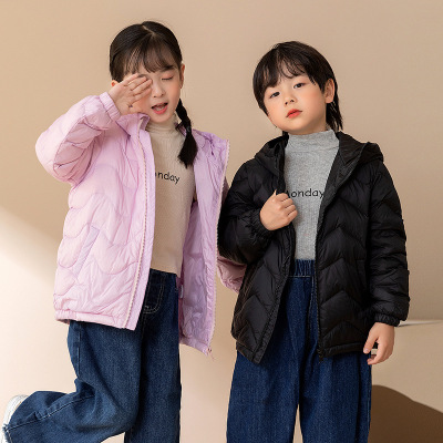 Children's Clothing 2022 New Children's down Jacket Girls Lightweight down Jacket Wholesale Baby Boys' Warm Winter Coat Hooded