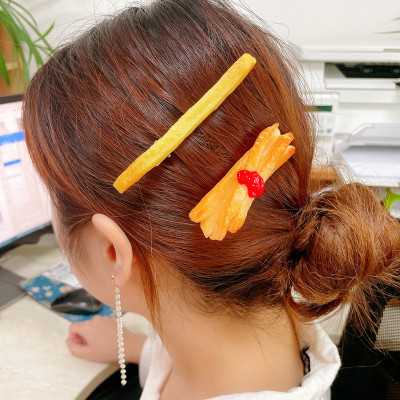 Factory in Stock Creative Fun French Fries Barrettes Funny Three-Dimensional Simulation Food Hairpin Gift