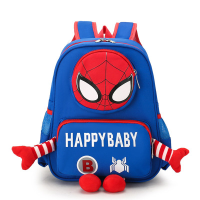 New Cartoon Spider-Man Children's Schoolbag Kindergarten 3-6 Years Old Baby Double Backpack Student Small Schoolbag