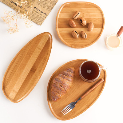 Bamboo Plate Creative Pizza Plate Sushi Wood Dish Bread Cake Plate Japanese Conditioning Western Restaurant Hotel Fruit Plate