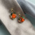 925 Silver Stud Earrings Female Glass Persimmon Earrings Spring and Summer Japanese Girl Orange Colored Glaze Ear Clip