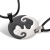 Day Gift Stainless Steel Black and White Cat Pendant Necklace Creative Kitten Hug Shape Couple Stitching Necklace