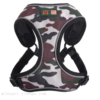 Breathable Mesh Cloth Printing Camouflage Dog Chest Strap Pet Products New Large, Medium and Small Dogs Factory Wholesale Dog Vest