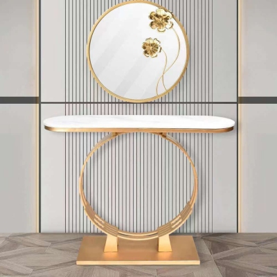 Italian light luxury stone plate creative console tables