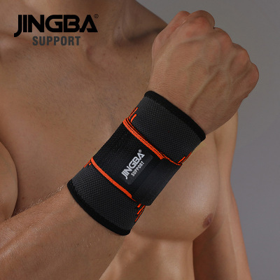 JINGBA SUPPORT 0117B Factory sale Custom Nylon breathable wristbands adjustable weightlifting pressurized wrist  brace