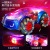 Cross-Border Colorful Light Music Transparent Gear Remote Control Car Spray Stunt Rotating Drift Car off-Road Electric Toy