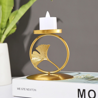 Amazon Mini Nordic Golden Iron Candlestick Creative Simple Geometric Dish Romantic Candle Cup Table Decoration