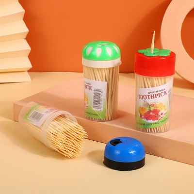 Creative Rotary Toothpick Box Double-Headed Fine Toothpick Bamboo Toothpick Household Disposable Fruit Toothpick Factory Wholesale