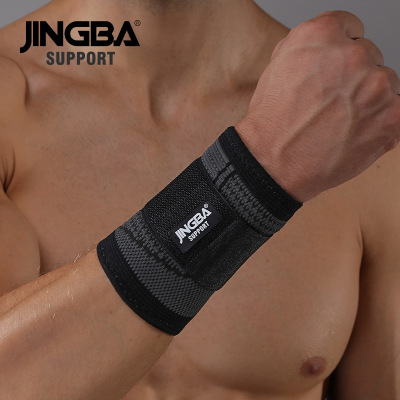 JINGBA SUPPORT 8017 Fashion adjustable nylon basketball sport wrist brace weightlifting sports belt OEM wrist brace