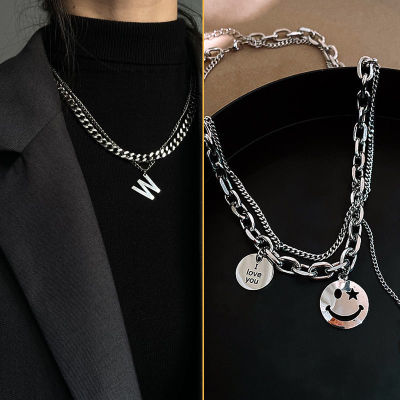 and Winter 24 Letter Necklace Men's and Women's Ins Hip-Hop Pullover Chain Accessories Clavicle Chain Sweater Chain