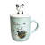 Ceramic Cup with Cover Spoon Creative Korean-Style Three-Dimensional Cartoon Animal Pattern Mug Large Capacity Drinking Cup