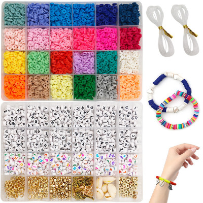 Factory Direct Sales 6mm Polymer Clay Sequin 24 Grid Set Colorful Wafer Boho Ornament Bracelet DIY Accessories