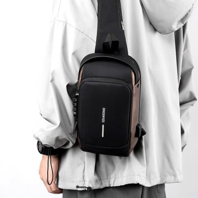 Chest bag fashion trend male travel anti-theft sports USB multi-functional backpack