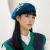 Hat Female Wool Beret Korean Style All-Match Japanese Beret Autumn and Winter Pearl Cartoon Embroidery Girl Beret