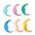 24 Pcs/pack Handmade DIY Eardrops Earrings Material Jewelry Accessories Planet Moon Oil Dripping Alloy Pendant Small Pendant
