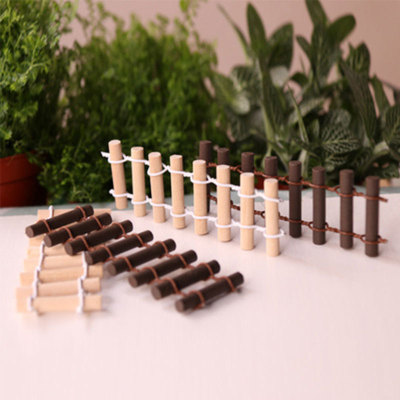 Micro Landscape Ornaments round Wood Small Fence Succulent Plant Landscaping Decorations Wooden Craftwork Accessories