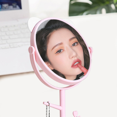 Small Mirror Makeup Mirror Good-looking Portable Desktop Princess Mirror Portable Student Dormitory Dressing Mirror