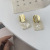 S925 Geometric Fritillary Square Stud Earrings 2021 New High Sense Light Luxury Minority Design Sense Autumn and Winter Earrings Female