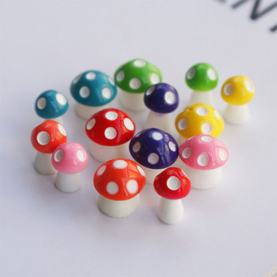 Micro Landscape Ornaments Medium 6 Points Mushroom Meat Ornament Glass Flower Container DIY Assembly Resin Decorations