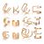 and American AliExpress Hot Sale Ear Clip Set Creative Simple C- Type Letters Non-Piercing Ear Clip 12-Piece Set