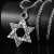Cross-Border Stainless Ornament Titanium Steel Necklace Men's Retro Double-Sided Six-Pointed Star Alloy Pendant Personalized Hip Hop Accessories