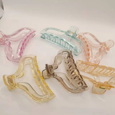 Cross-Border Korean-Style Transparent Jelly Barrettes Large Girl Tie up the Hair Grip Simple Girl Fabulous Showering Tool Headdress