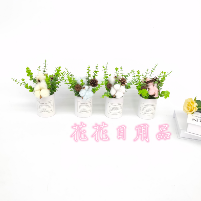 Artificial/Fake Flower Bonsai Ceramic Basin Green Plant Variety Daily Use Ornaments