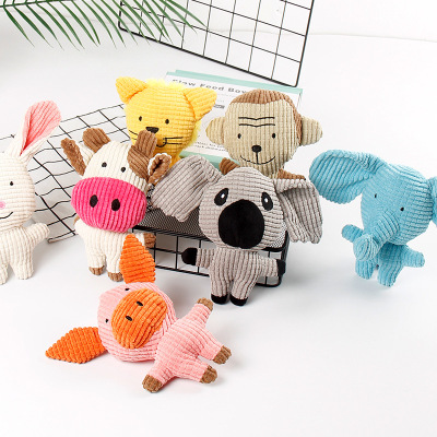 Pet Supplies Amazon Dogs and Cats Bite-Resistant Molars Corn Velvet Sound Accompany a Variety of Cartoon Plush Toys in Stock