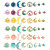 24 Pcs/pack Handmade DIY Eardrops Earrings Material Jewelry Accessories Planet Moon Oil Dripping Alloy Pendant Small Pendant