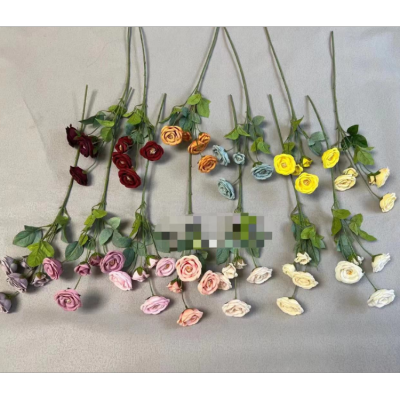 Single Long Brush Holder Small Rose Artificial Flower Artificial Flowers Wedding Hall Wedding Flower