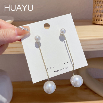 Pearl Pendant Earrings Classic Style Earrings Niche Design Earrings Light Luxury High-Grade Earrings 2022 New Fashion