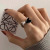 Creative Simple Love Heart-Shaped Ring Ins Ring High Sense Niche Ring Female Ins Niche Index Finger Ring Light Luxury