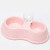 Thin Ins with Drinking Bottle round Plastic Pet Double Bowl Eating Drinking Water One Bowl Double Use Macaron Color Dog Bowl