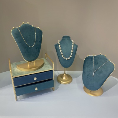 Factory Direct Sales Creative Suede Jewelry Storage Display Props Necklace Display Stand Jewelry Box Window Display