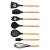Hausroland Silicone Non-Stick Pan High Temperature Resistant Cooking Spatula Soup Spoon and Strainer Oil Brush Kitchen Baking 8-Piece Set