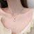 Korean Style Simple Style Imitation White Chalcedony round Pendant Necklace Female Niche Design Female Light Luxury Clavicle Chain Female