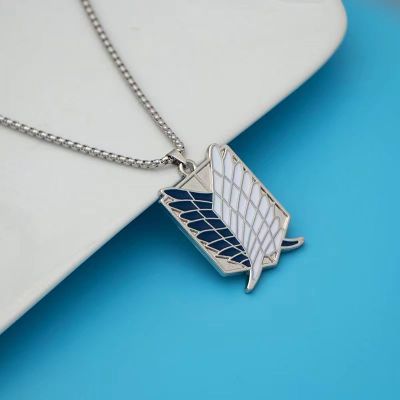 Japanese and Korean Anime Peripheral Attack on Titan Freedom Wing Investigation Corps Allen Titanium Steel Necklace Accessories Wholesale